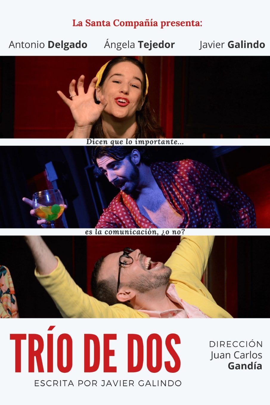 Portada obra de teatro trío de dos